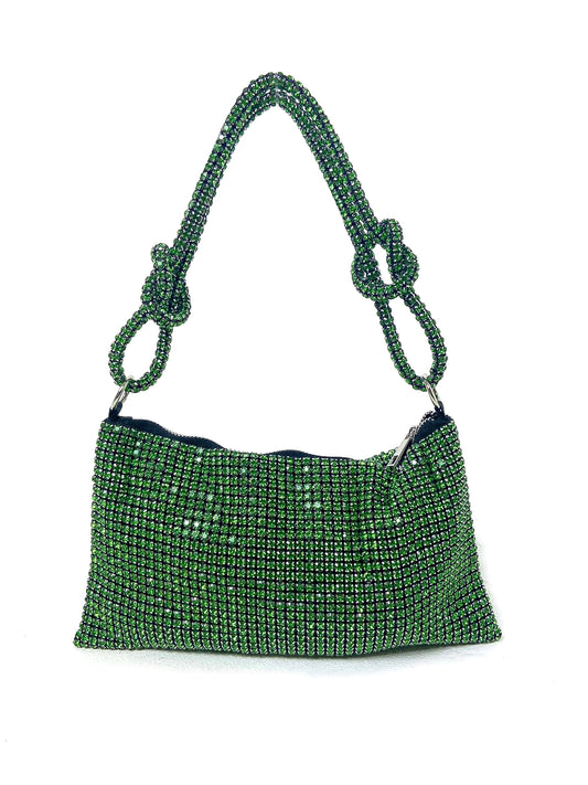 Knotted Handle Diamante Bag