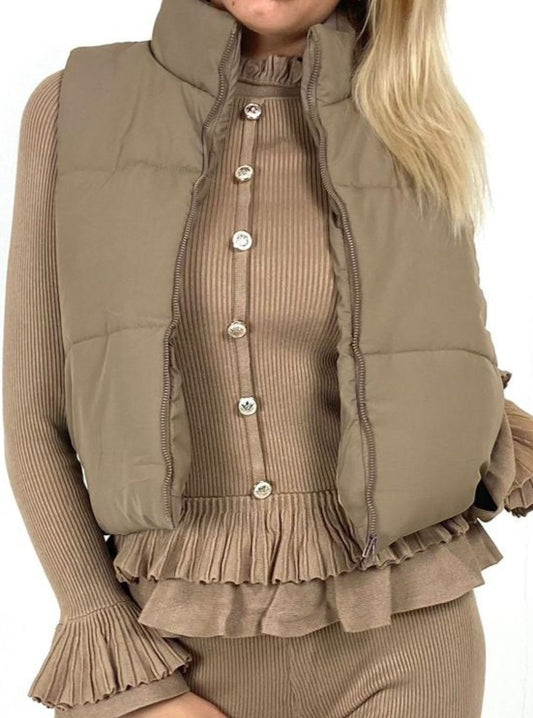 Cropped Padded Gilet
