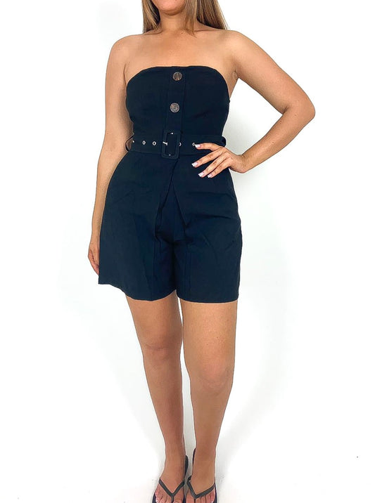 Strapless Belted Playsuit