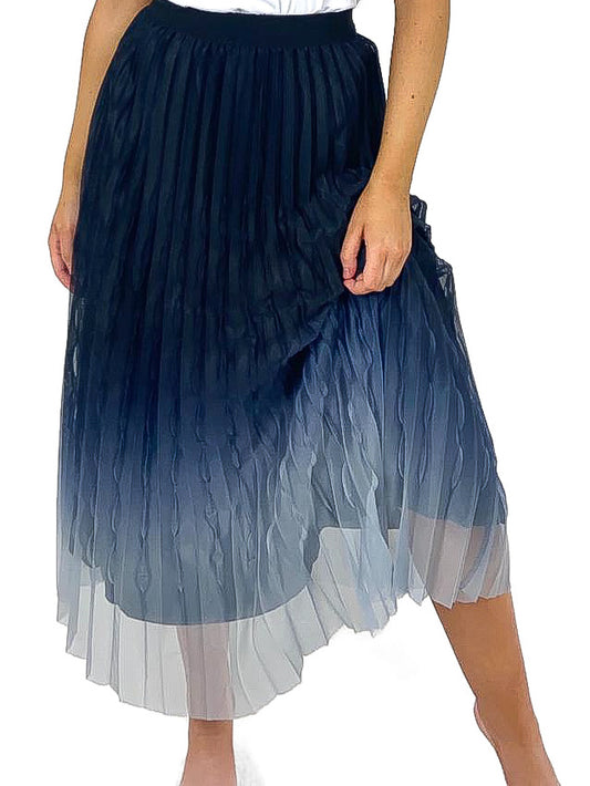 Pleated Ombre Midi Skirt