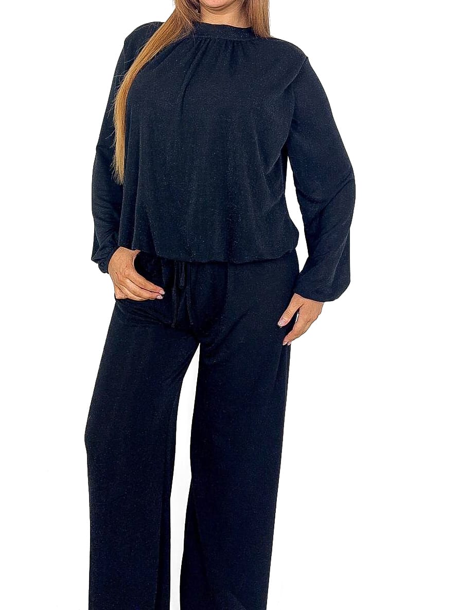 Wide Leg Lurex Trousers