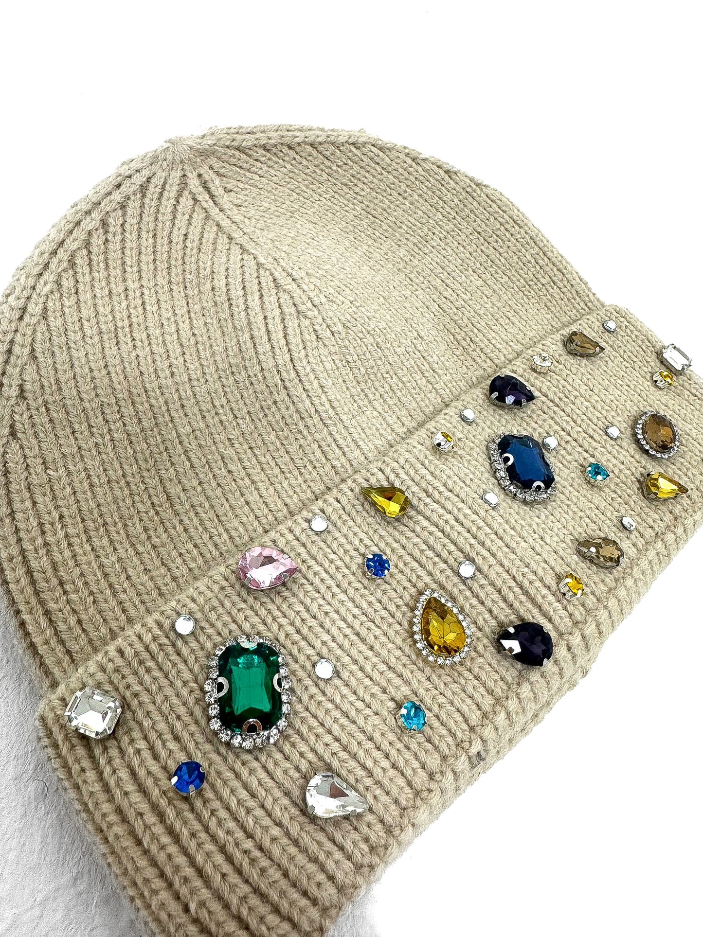 Multicoloured Diamante Beanie Hat