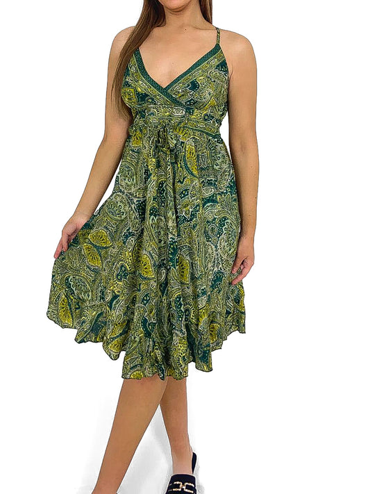 Paisley Print Silk Blend Summer Dress