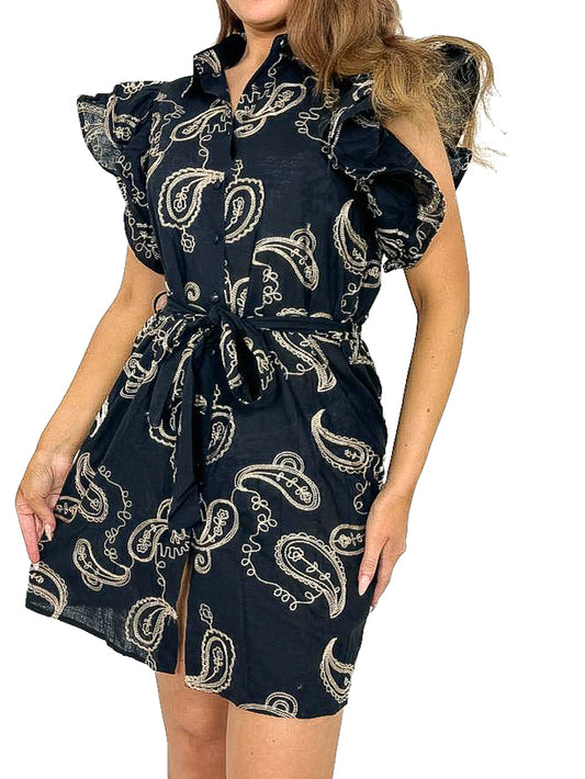 Paisley Embroidered Dress