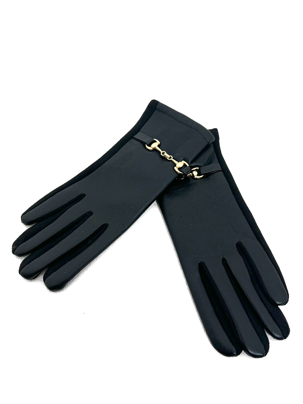 Horsebit Detail PU Gloves