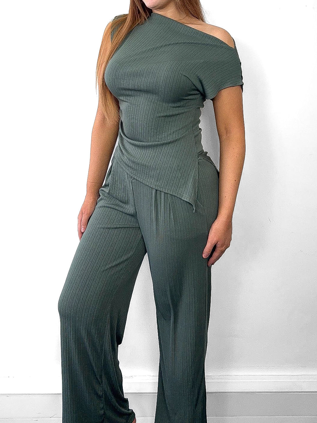 Asymmetric Top & Pants Set
