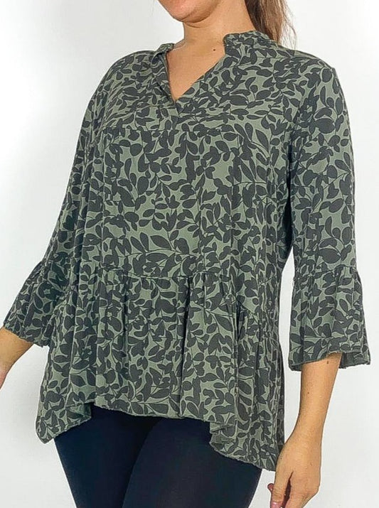Print Tiered Blouse