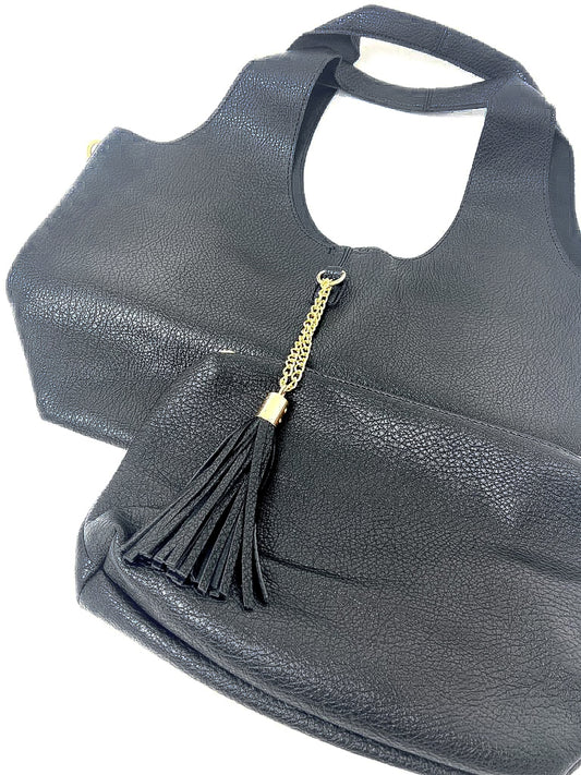 Chain Detail Hobo Tote Bag
