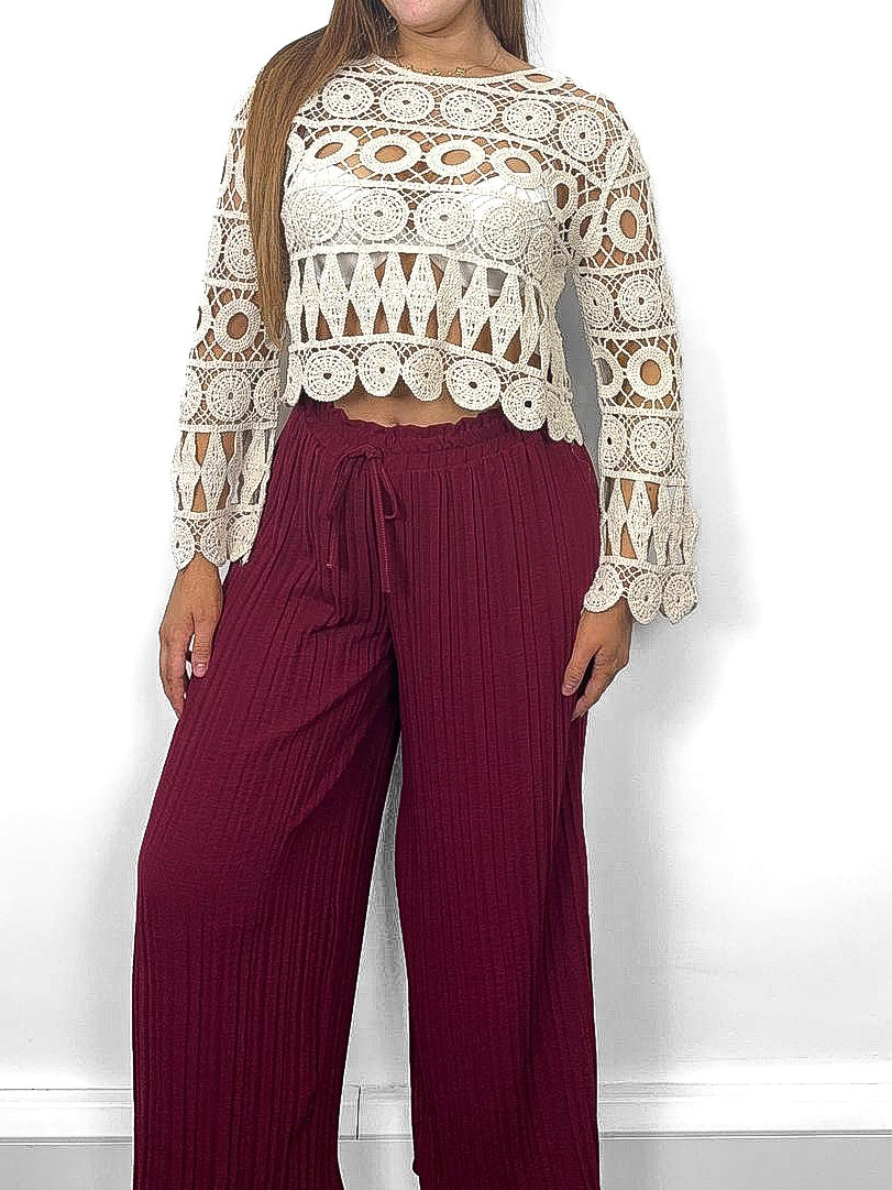 Pleated Palazzo Pants