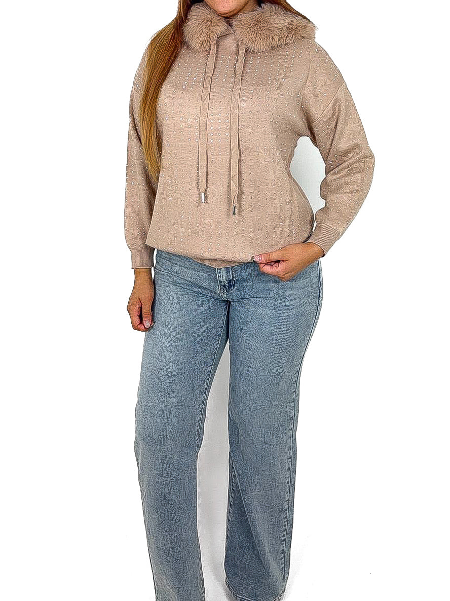 Back Rip Wide Leg Jeans