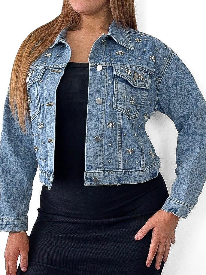 Chunky Diamante Denim Jacket