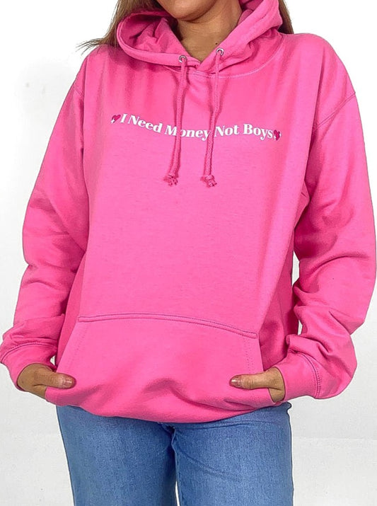 "I Need Money Not Boys" Logo Hoodie