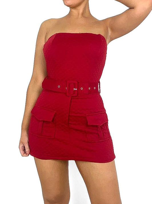 Quilted Belted Playsuit