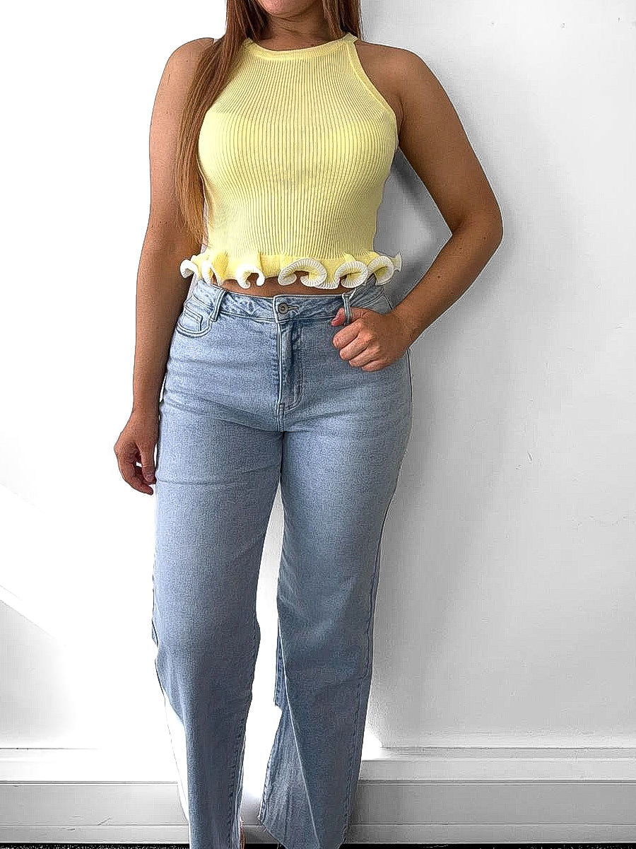 Flared Hem Knitted Vest