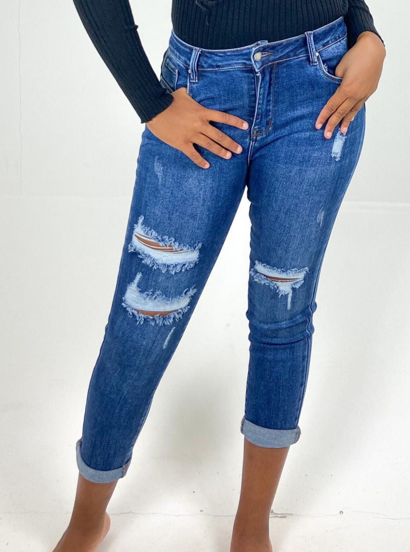 Regular hot sale ripped jeans