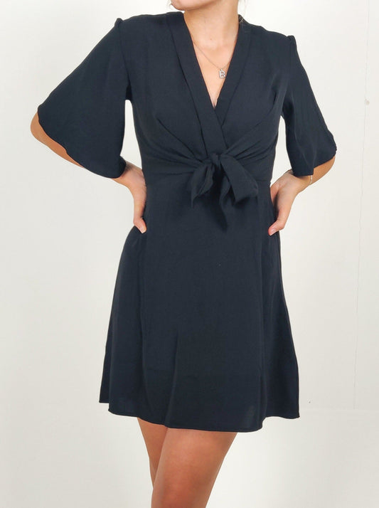 Knot Front Crepe Dress