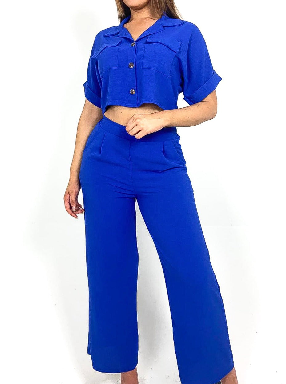 Cropped Shirt & Pants Set