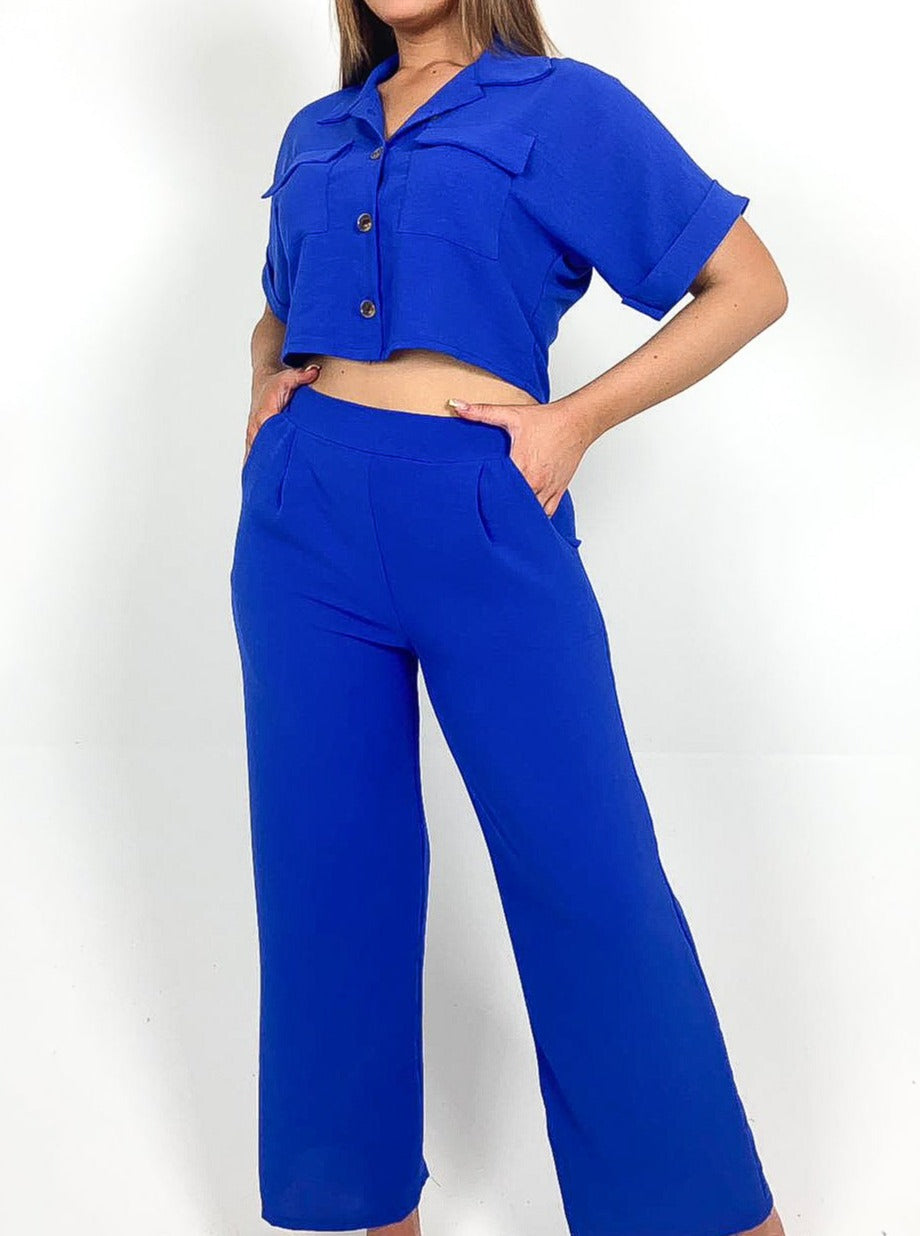 Cropped Shirt & Pants Set