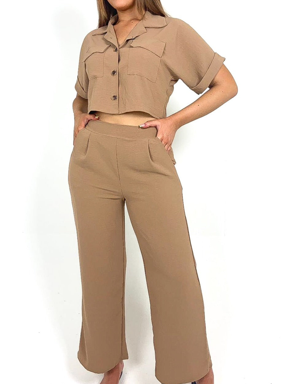 Cropped Shirt & Pants Set