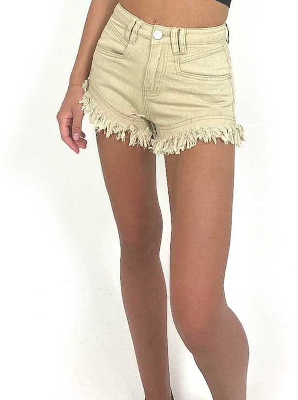 Fray Hem Denim Shorts