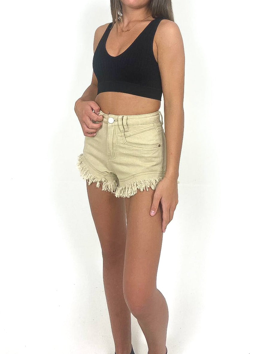 Fray Hem Denim Shorts