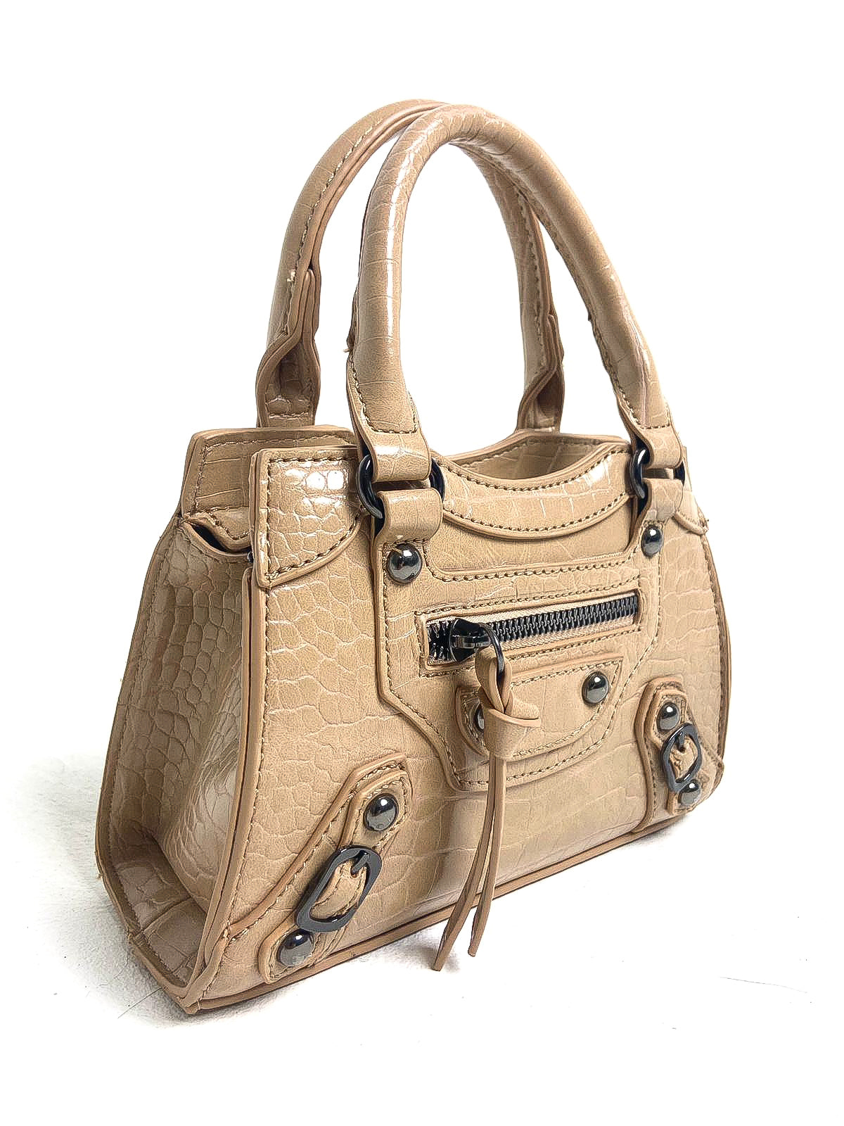 Zip Front Buckled Mini Bag