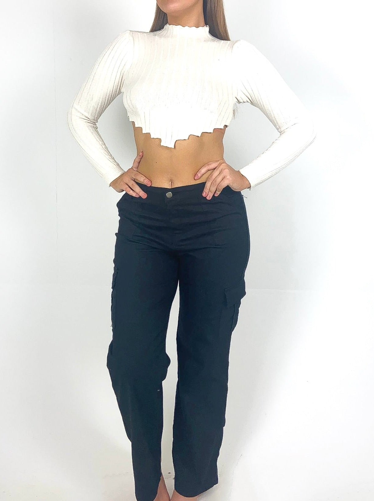 Stepped Hem Crop Jumper