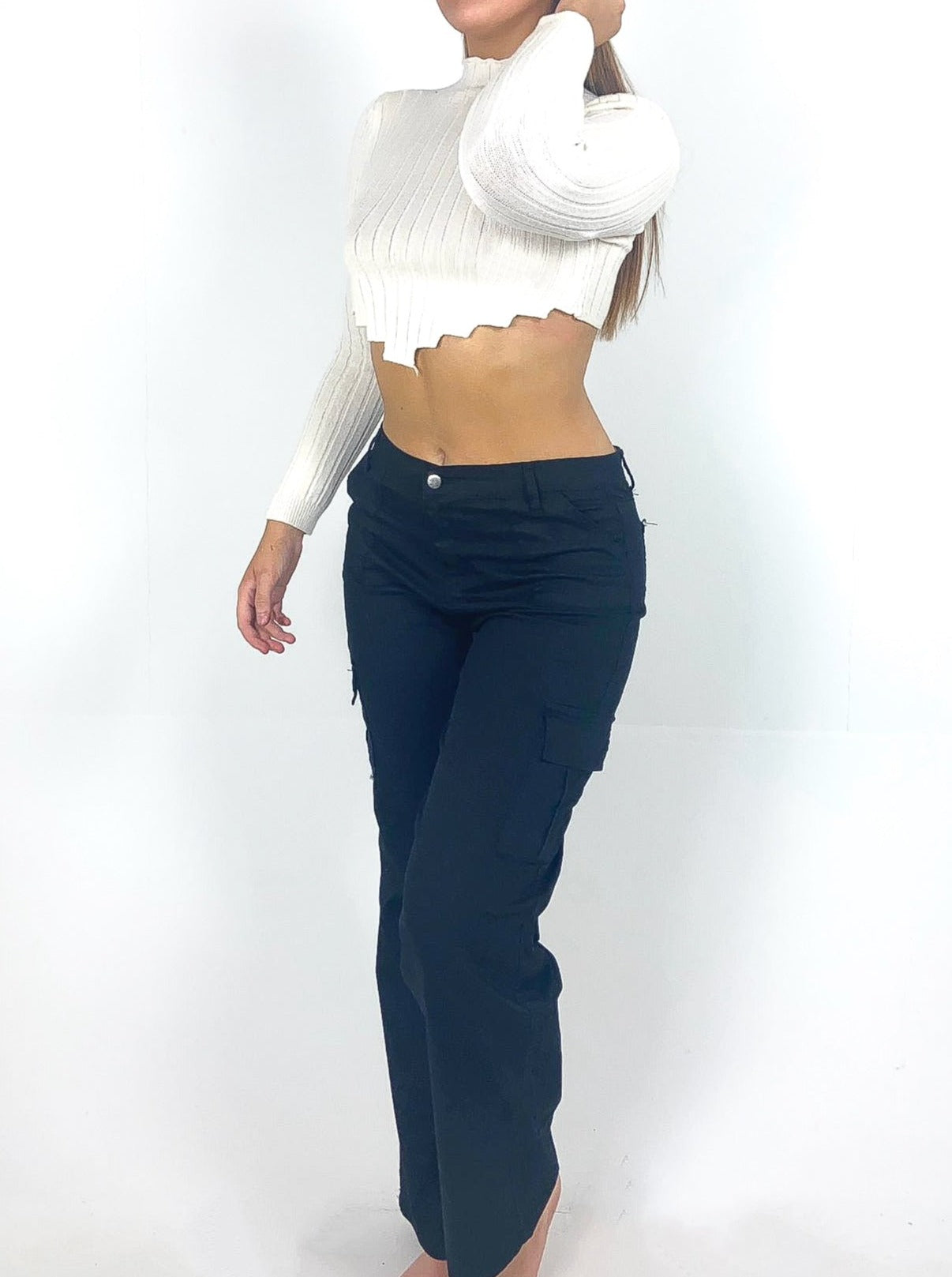 Stepped Hem Crop Jumper