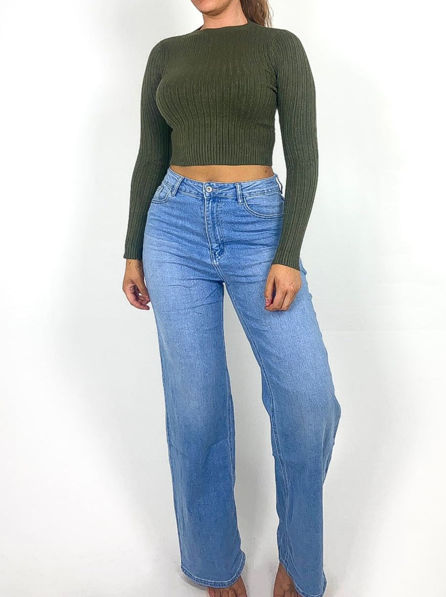 High Rise Wide Leg Jeans