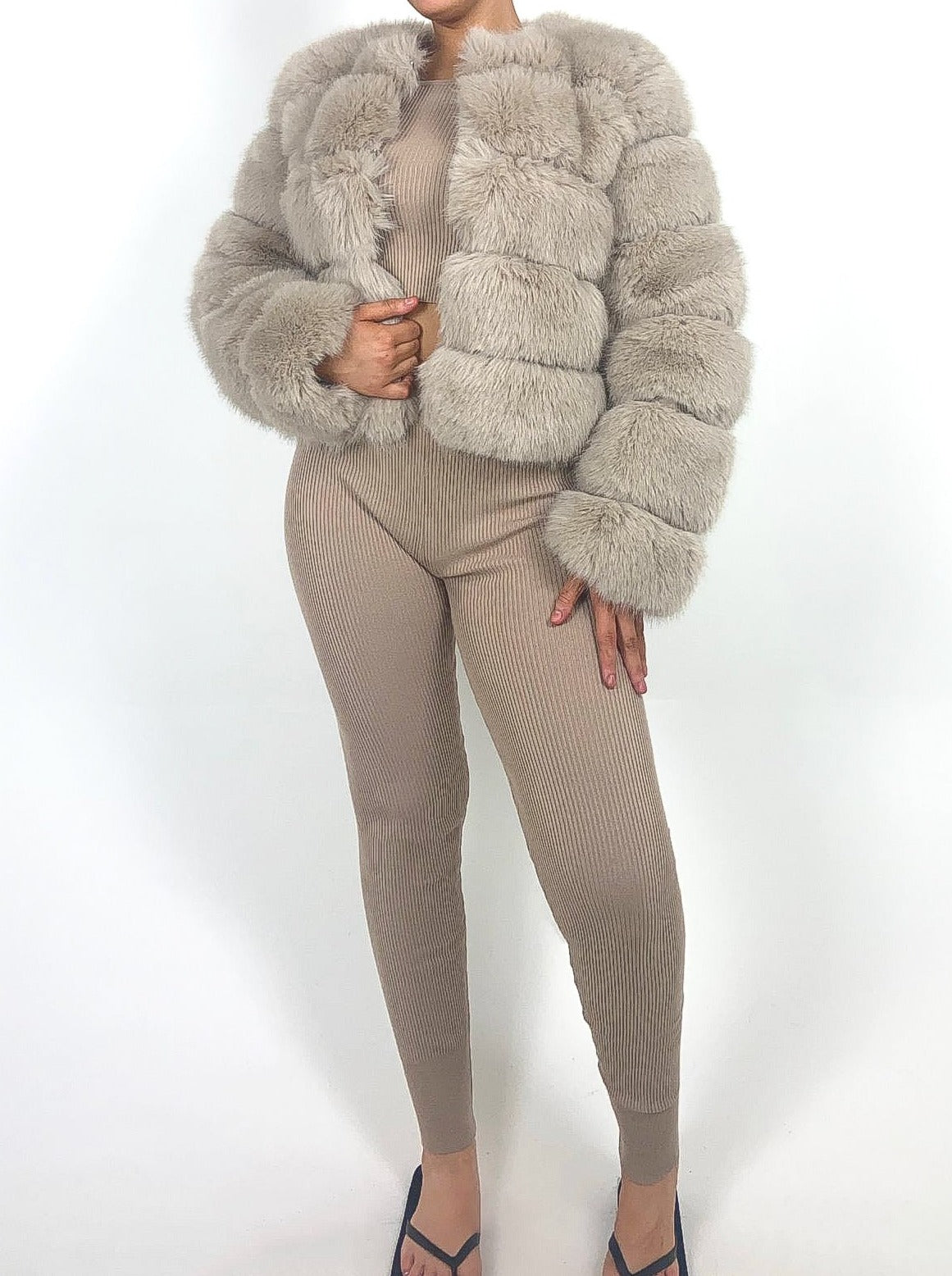 Premium Faux Fur Cropped Jacket