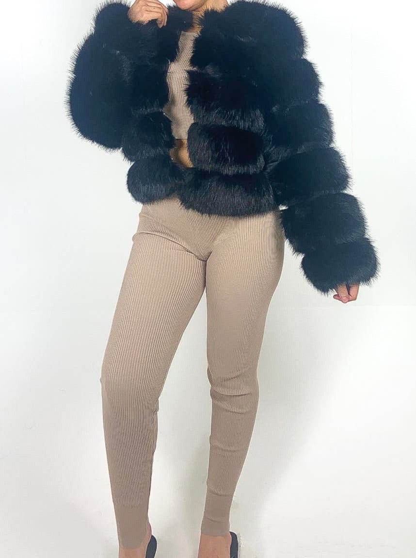 Premium Faux Fur Cropped Jacket