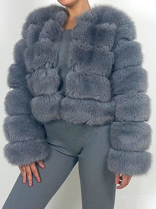 Premium Faux Fur Cropped Jacket