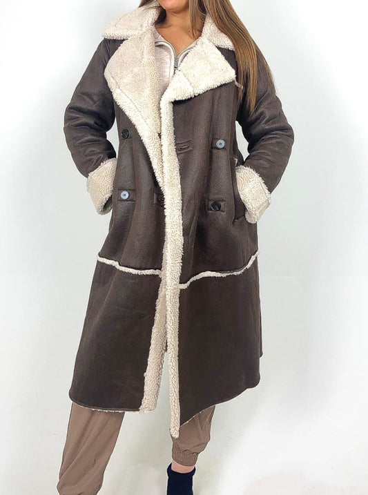 Longline Shearling Coat