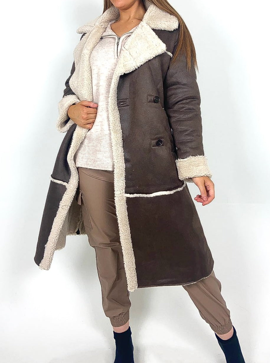 Longline Shearling Coat