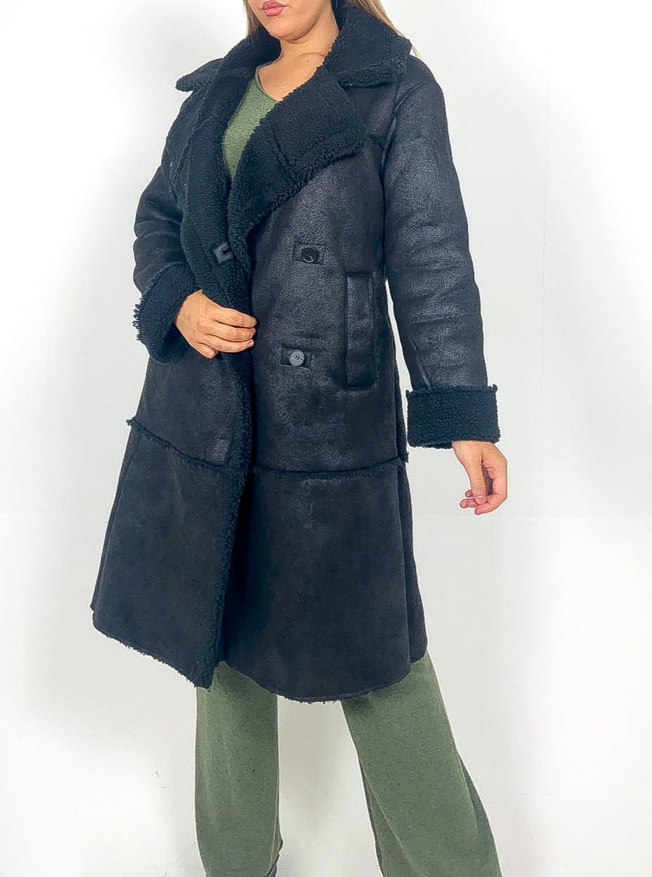 Longline Shearling Coat