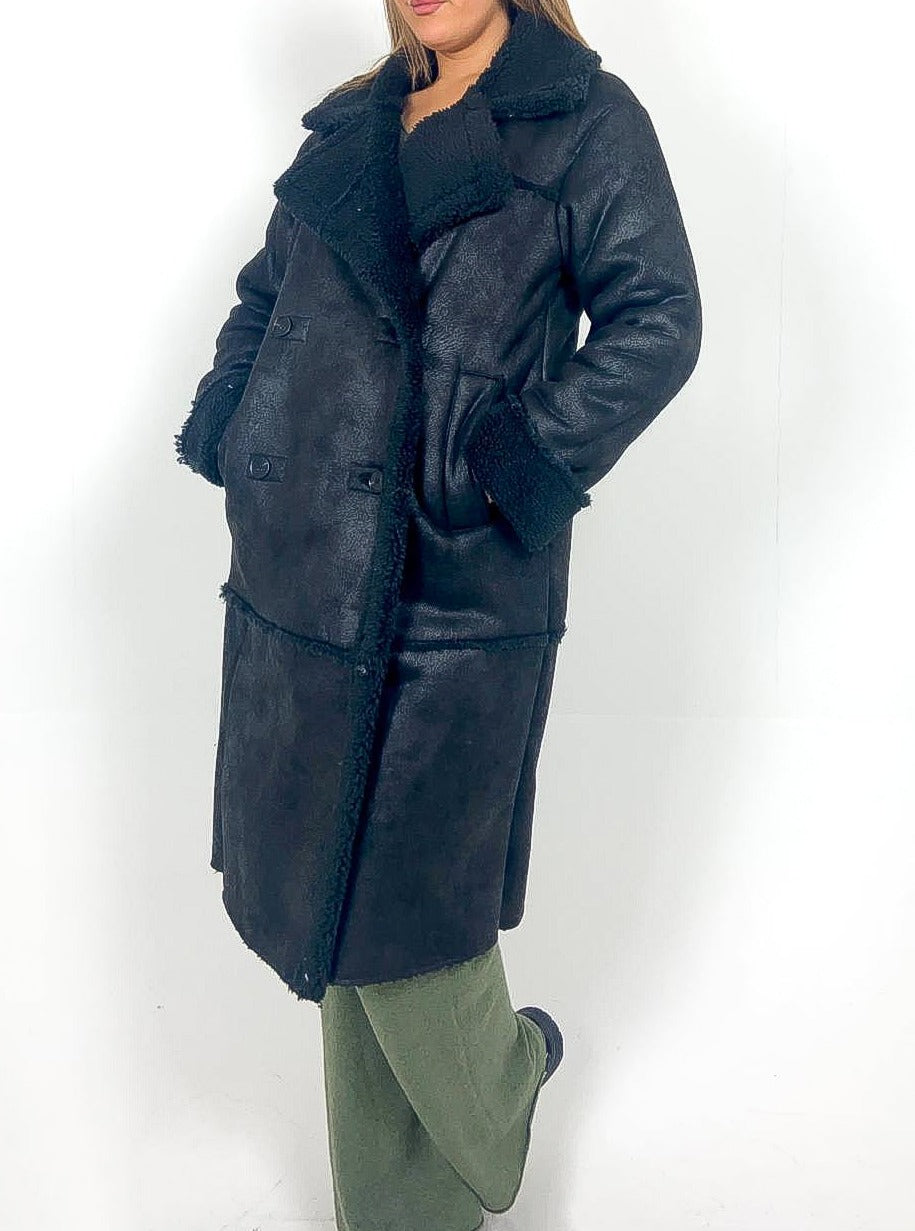 Longline Shearling Coat