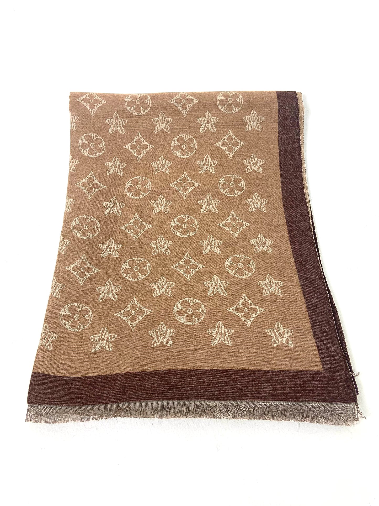 Flower & Diamonds Border Scarf