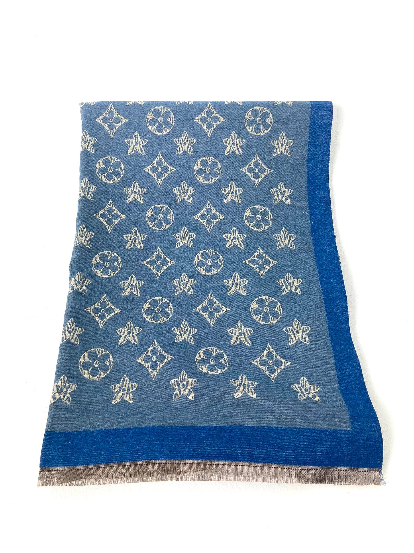 Flower & Diamonds Border Scarf