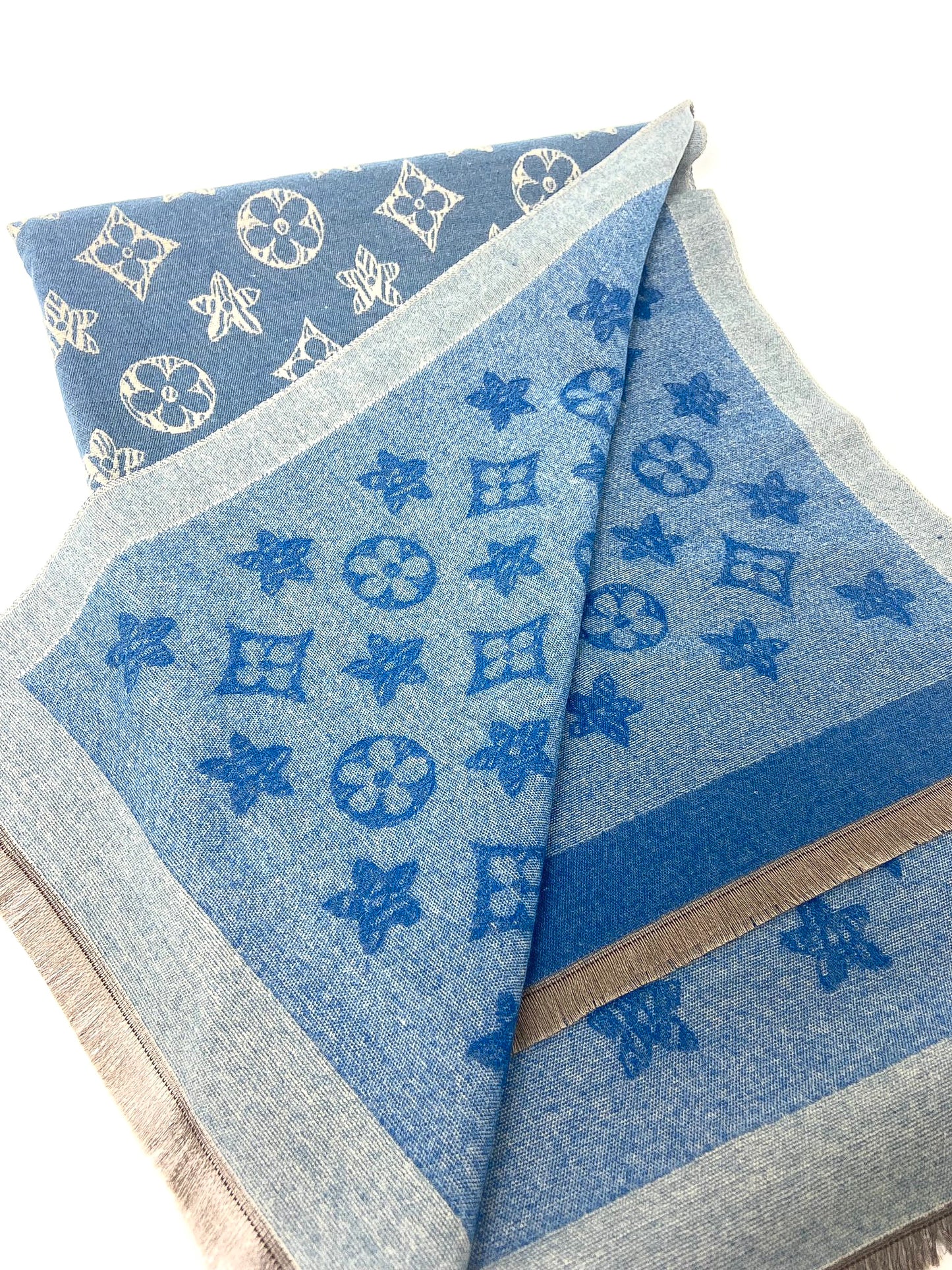 Flower & Diamonds Border Scarf