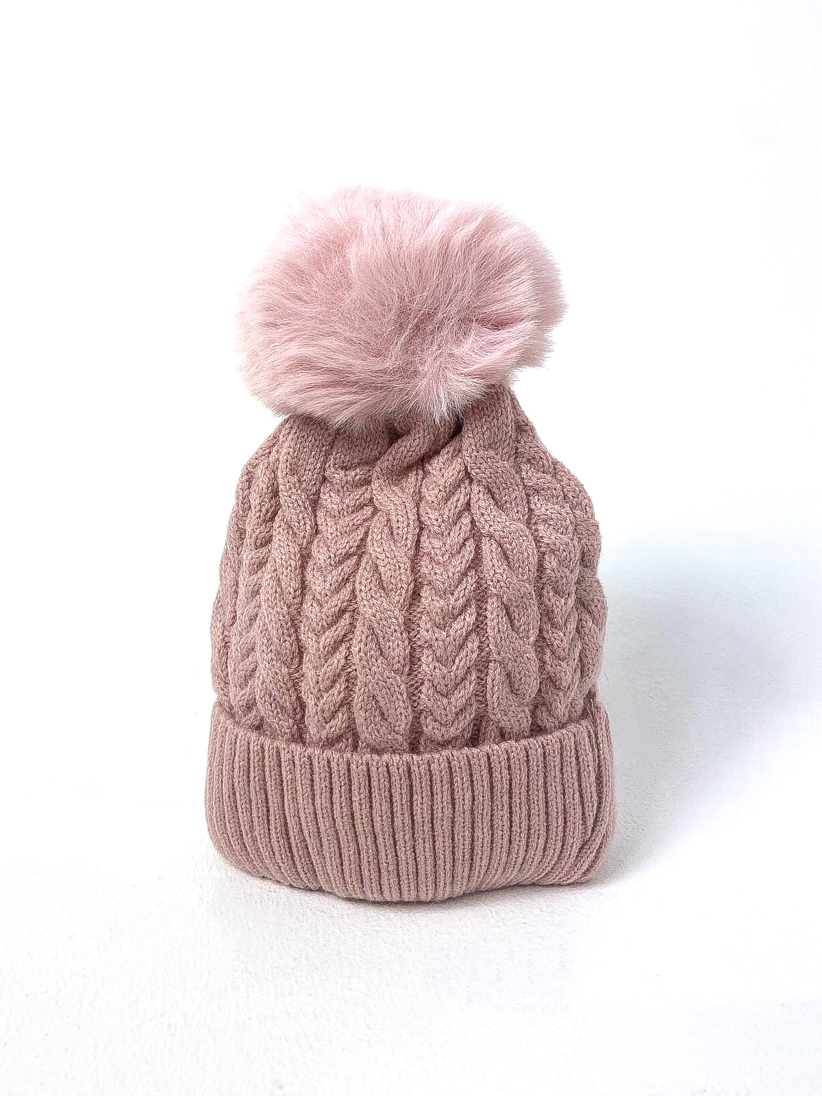 Cable Knit Pom Pom Beanie