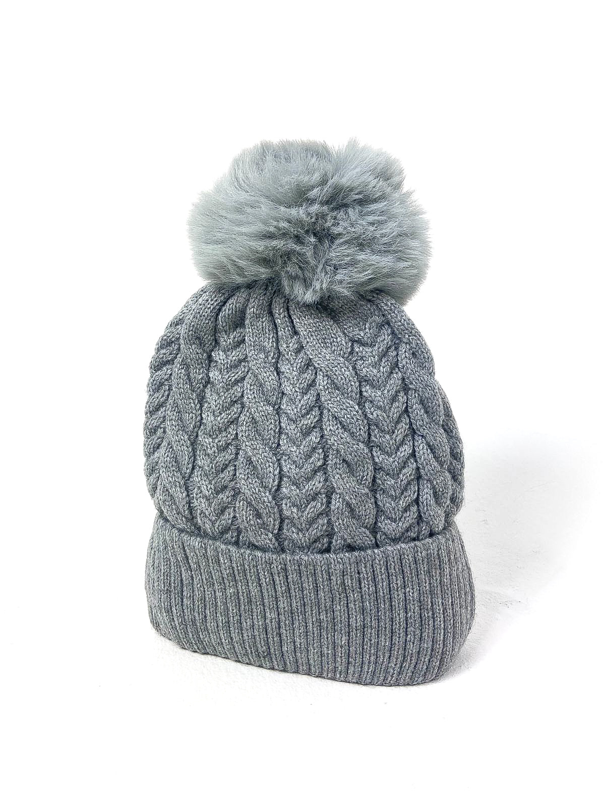 Cable Knit Pom Pom Beanie