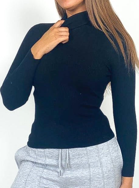 Ribbed Roll Neck Jumper