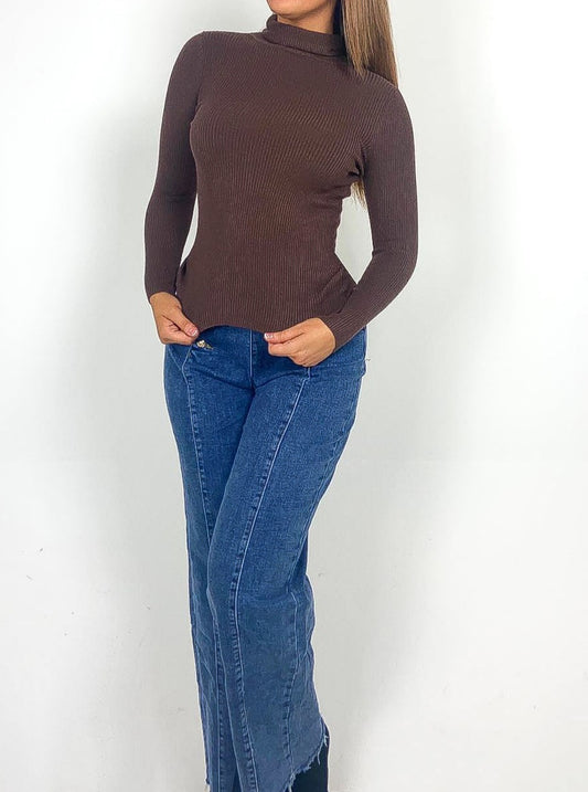 Ribbed Roll Neck Jumper