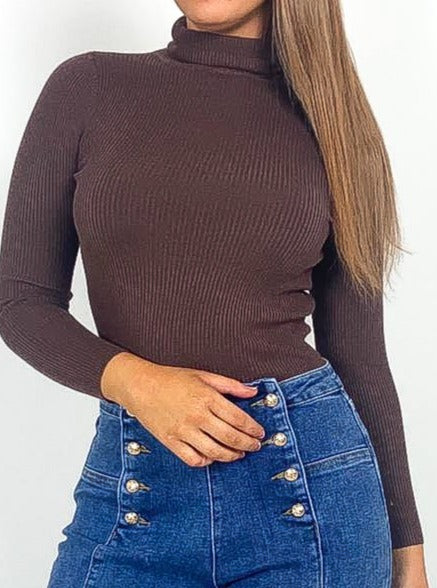 Ribbed Roll Neck Jumper