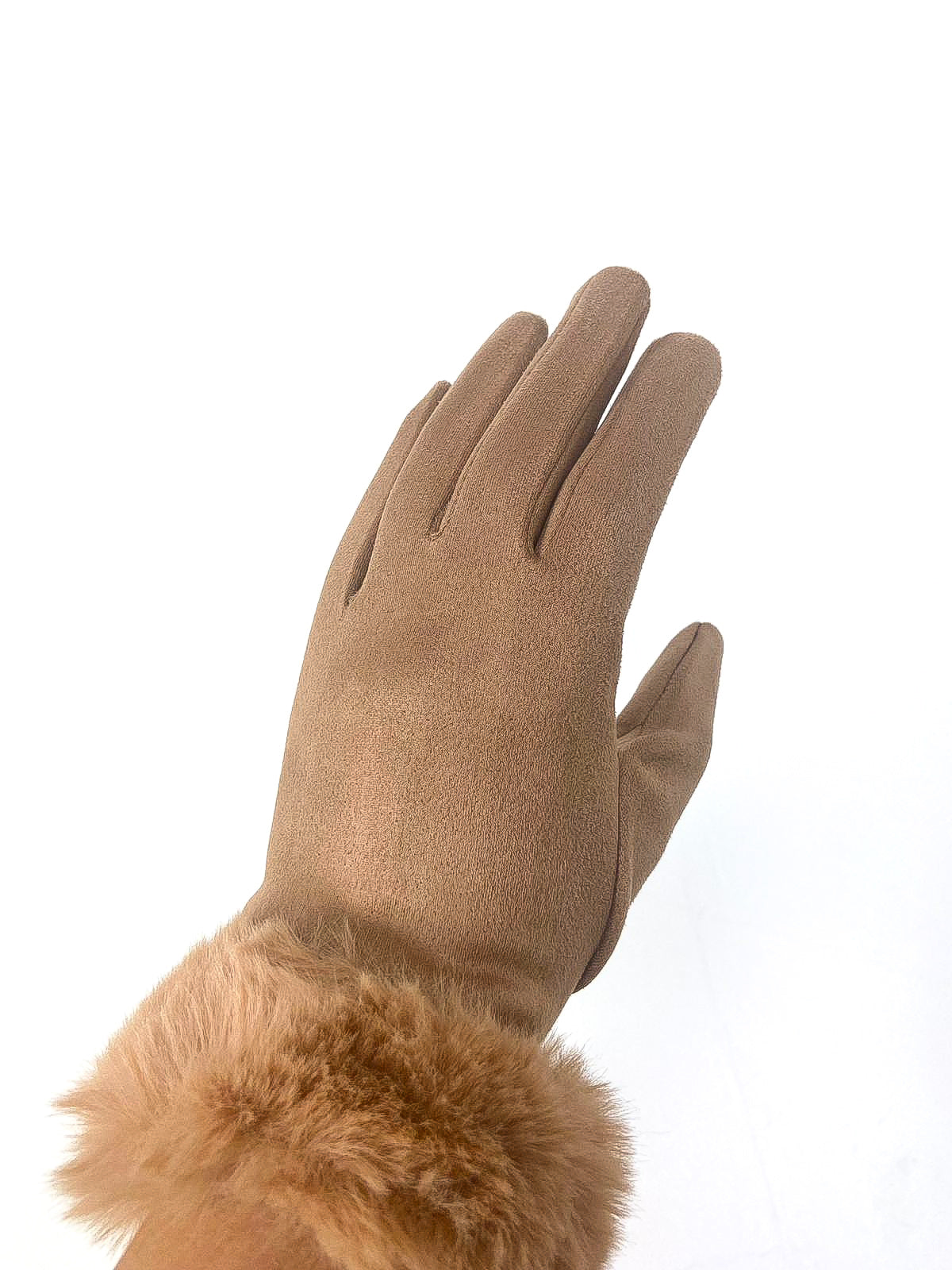 Faux Fur Trim Gloves