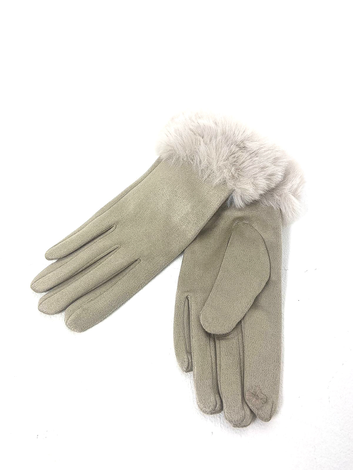 Faux Fur Trim Gloves