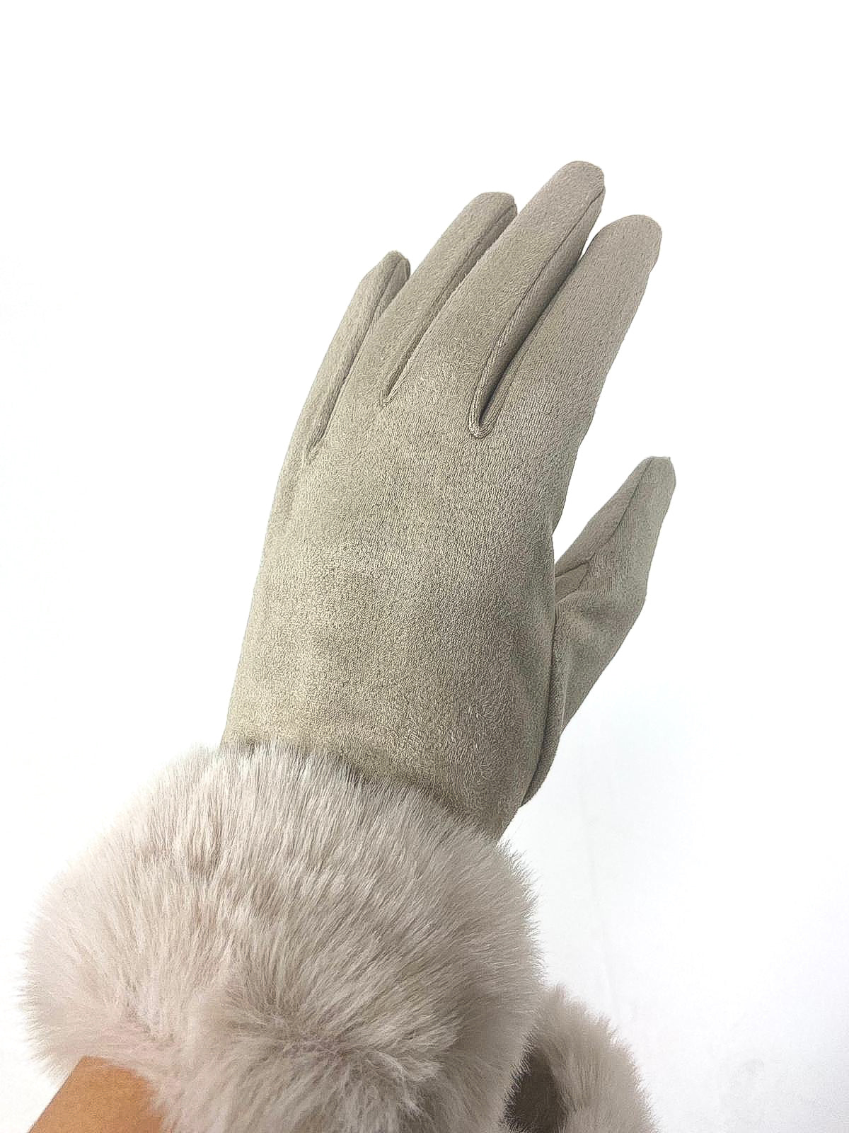 Faux Fur Trim Gloves