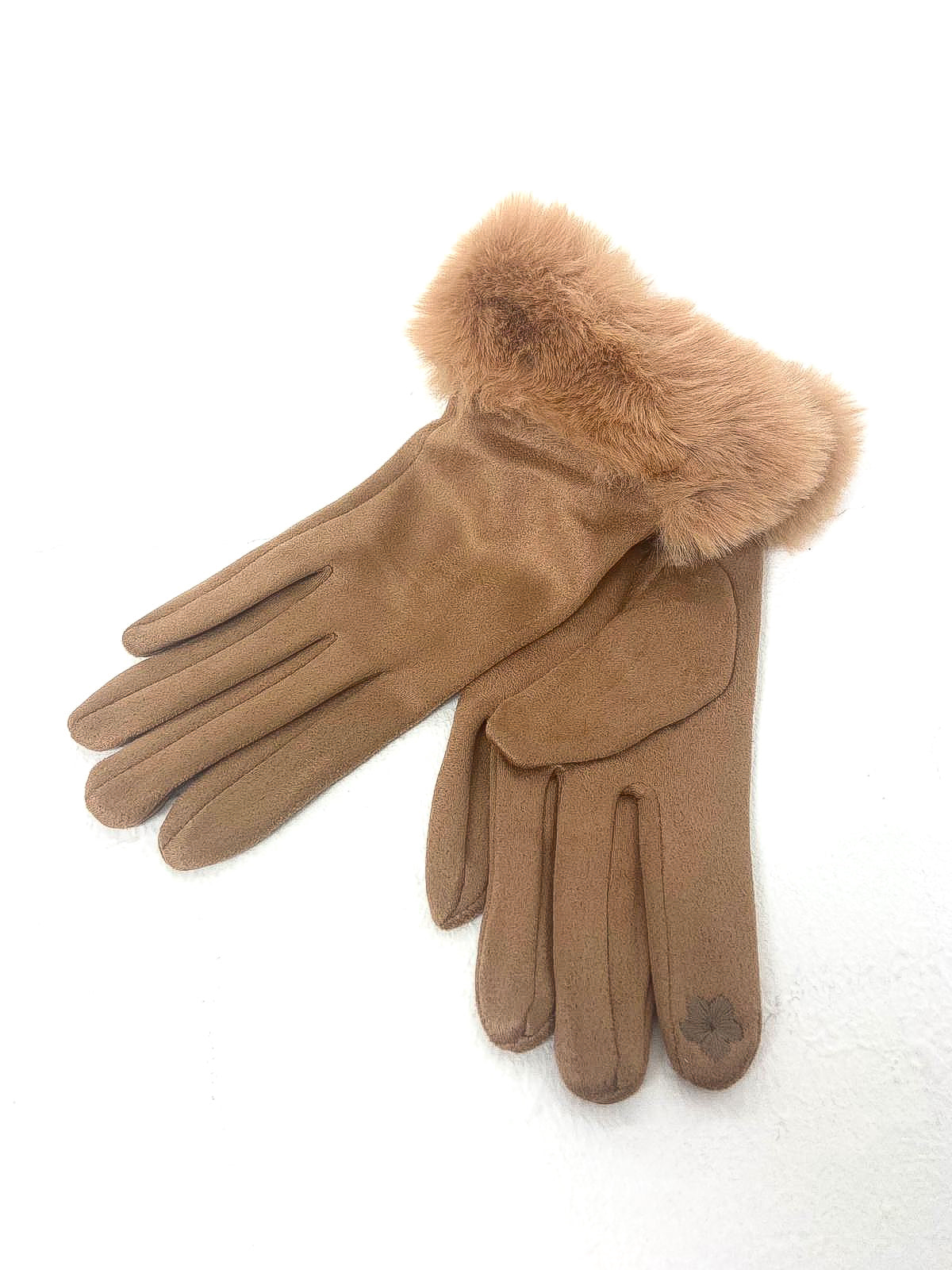 Faux Fur Trim Gloves