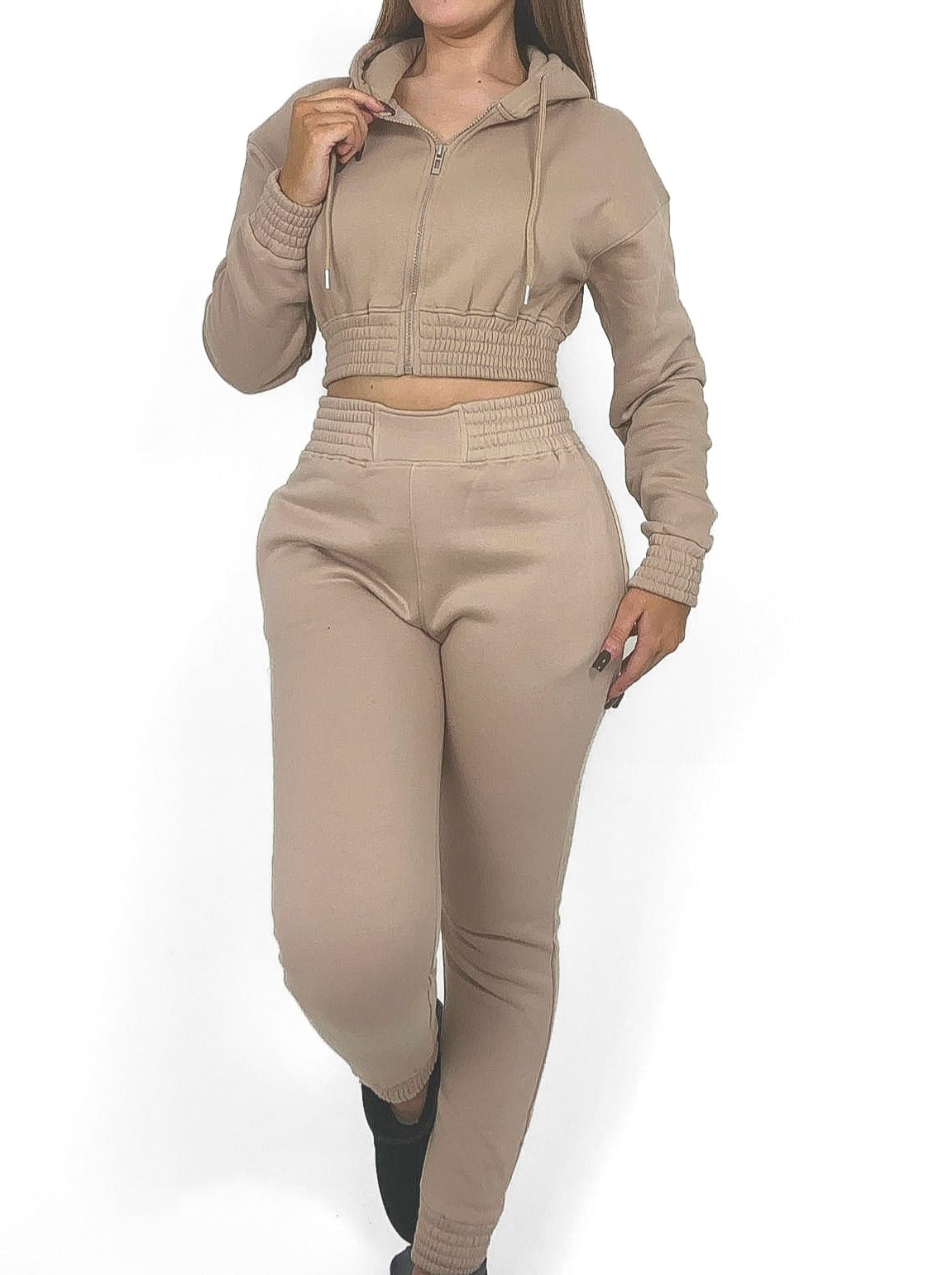 Zipped Crop Hoody Tracksuit