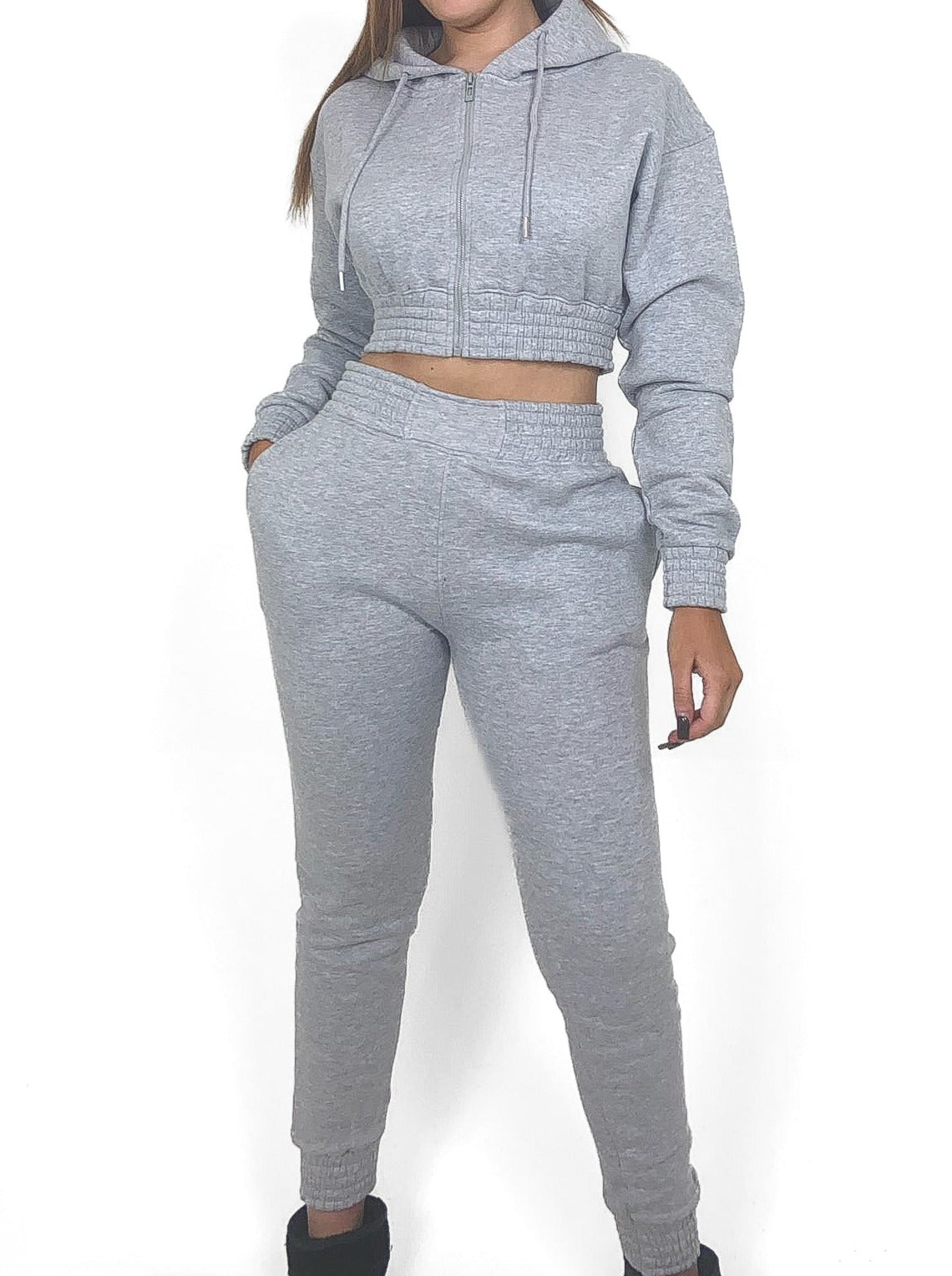 Zipped Crop Hoody Tracksuit